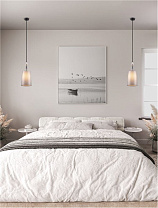 Matt Black Metal Grey & Brown Ceramic & Fabric Shade LED E27 1x12Watt 220-240Volt IP20 Bulb Excluded D:22 H:160 cm