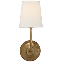 Vendome Single Sconce полированная старая латунь с льняным абажуром