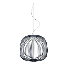 FN2640272AM_22 Foscarini Spokes подвесной светильник с проволочным плафоном тёмно-серого цвета