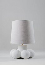 Plaster White with 12 Bongo in Natural linen with Cream Card Lining
