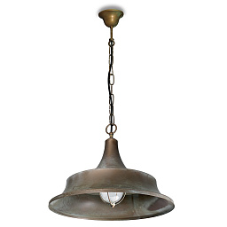 3337 Moretti Luce Atelier подвесной уличный светильник с широкой металлической чашей и цепным подвесом