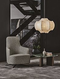 Вращающееся кресло Copine Bergere Porada с высокой спинкой COPINE-BERGERE-GIREVOLE-PEWTER-A75AG