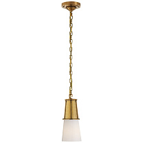 Robinson Small Pendant полированная старая латунь с белым стеклом