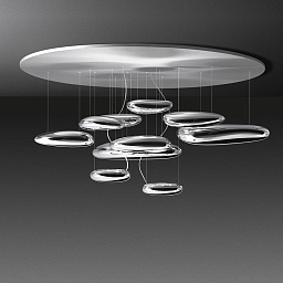 1366110A Artemide Mercury потолочный светильник с металлическими дисками и отражённым светом