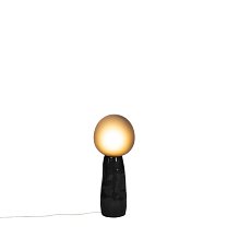 Kokeshi Small, дымчато-серое матированное стекло, чёрное основание