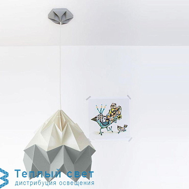 MOTH подвесной светильник Studio Snowpuppe Moth Bicolor White/Grey + Cord White + Kroonuppe Grey