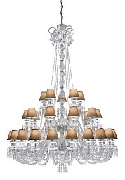248/24+12+6 Italamp Chanel люстра из резного хрусталя с абажурами