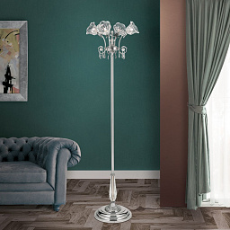 Stl 12-1108/4 altsilber/479 Schliff Orion La Boheme классический торшер с четырьмя свечевидными плафонами в серебристо-патинированной отделке