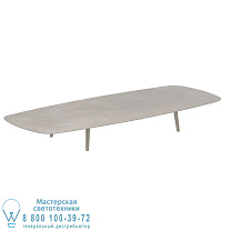 STYLETTO НИЗКИЙ СТОЛ ДЛЯ ГОСТИНОЙ 300X120CM, АЛЮМИНИЕВЫЕ НОЖКИ, ПЕСОЧНАЯ КЕРАМИЧЕСКАЯ СТОЛЕШНЯЯ CEMENTO LUMINOSO Royal Botania
