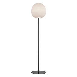 FN244034EN_10 Foscarini Rituals торшер с шарообразным стеклянным плафоном на металлической стойке серого цвета