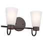 Erma 14" 2 Light Vanity Light Olde Bronze настенный светильник 55125OZ Kichler — фото 4