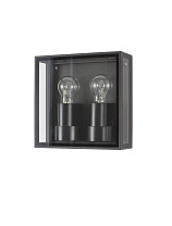 Dark Anthracite Die-Casting Aluminium & Clear Glass LED E27 2x12 Watt 220-240 Volt Bulb Excluded IP65 L: 22 W: 8.7 H: 22 cm