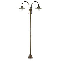 LAMPIONE 2 LUCI OTTONE ANT-RAM V. OPALE