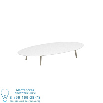 НИЗКИЙ СТОЛ STYLETTO LOUNGE 250X130CM, АЛЮМИНИЕВЫЕ НОЖКИ, ПЕСОЧНАЯ КЕРАМИЧЕСКАЯ СТОЛЕШНИЦА, БЕЛЫЙ Royal Botania