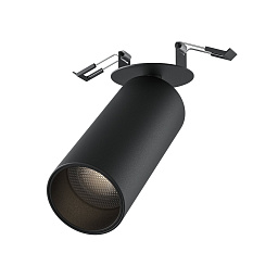 C053CL-L12W4K-W-B Maytoni Focus встраиваемый потолочный светильник черного цвета с узким цилиндрическим корпусом