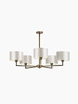 Люстра Heathfield Holt 5 Arm — Антикварная латунь; Сатиновый цвет слоновой кости, подкладка цвета шампанского