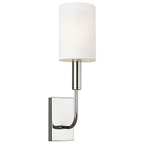 Brianna Sconce полированный никель с льняным абажуром