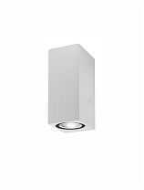 Sandy White Aluminium Glass Diffuser LED GU10 2x10 Watt 220-240 Volt IP54 Bulb Excluded Light Up & Down L: 6.7 W: 8 H: 15 cm