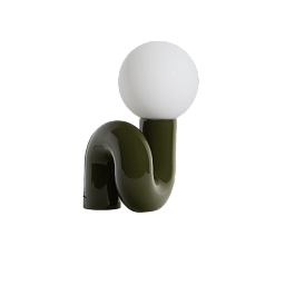 L0880804 La Petite Friture Neotenic Крупная настольная лампа с сферическим плафоном зеленая
