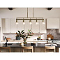 Eastmont 5 Light Linear Chandelier Brushed Natural Brass and Walnut Wood люстра 52404BNB Kichler — фото 3