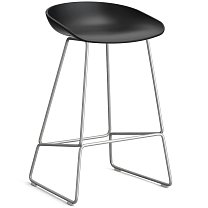 About A Stool AAS 38 Low, сиденье H65 см, основание нержавеющая сталь / сиденье полипропилен, черное