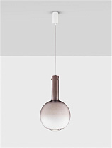 Triac Dimmable Gradient Brown Glass, Gold Metal & Matt White Metal Base LED 8Watt 220-240Volt 440Lm IP20 3000K D:30 H:183 cm