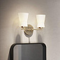 Brianne 14.5" 2 Light Vanity Light with Satin Etched Cased Opal Glass Brushed Natural Brass настенный светильник 55116BNB Kichler