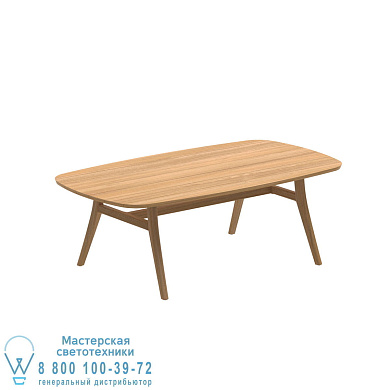 Стол Zidiz 220x120 см с алюминиевым покрытием из золотого тика и столешницей из золотого тика Ceram Royal Botania