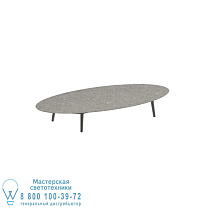 НИЗКИЙ СТОЛ STYLETTO LOUNGE 250X130CM, АЛЮМИНИЕВЫЕ НОЖКИ, БРОНЗОВАЯ КЕРАМИЧЕСКАЯ СТОЛЕШНИЦА CEPPO DOLOMITICA Royal Botania