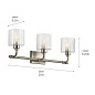 Harvan 25" 3 Light Vanity Light with Clear Ribbed Glass Satin Nickel  настенный светильник 55107SN Kichler — фото 6