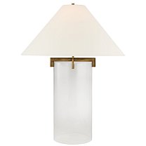 Brooks Table Lamp кристалл и позолоченное железо с льняным абажуром