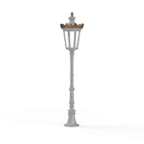 Louvre N° 8; one-piece clear glass Built-in LED 2700°K warm white 13W; Silk grey