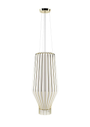 F47A25 White - Golden Fabbian Saya подвесной светильник белый с узким абажуром