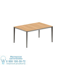 СТОЛ U-NITE 150X100CM БРОНЗОВЫЙ С СТОЛЕШНИЦОЙ ИЗ ТИКА Royal Botania
