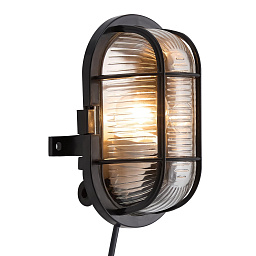 17051003 Nordlux skotlampe настенный светильник овальный чёрный с металлической решеткой