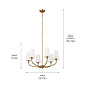 Adeena 26.75" 6 Light Chandelier Brushed Natural Brass люстра 52508BNB Kichler — фото 10