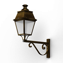Avenue 4 N° 3; Clear polycarbonate Built-in LED 3000°K warm white 35W; Gold patina