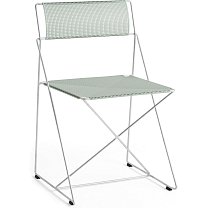 X-Line Chair, сиденье и спинка сталь с порошковым покрытием, бледная липа (pale linden) / каркас горячеоцинкованная сталь