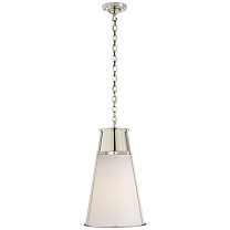 Robinson Large Pendant полированный никель с белым стеклом