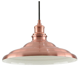 подвесной светильник с металлическим плафоном медного оттенка