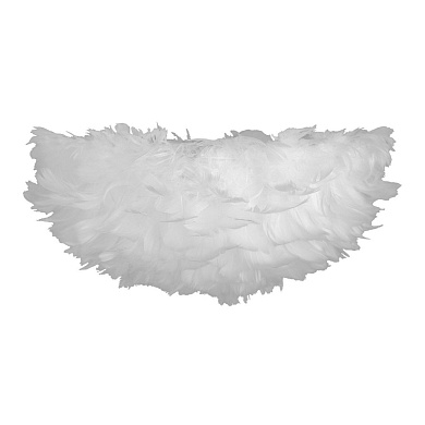 потолочный светильник с абажуром из перьев белый