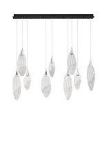 Triac Dimmable Matt Black & Chrome Steel Clear & Sand Glass LED 23Watt 220-240Volt 668Lm IP20 3000K L:120 W:15 H:195 cm