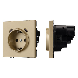 061815 Arlight Механизм розетки с USB зарядкой SCT-NOBE-MUCC-SFPL-GD (230 В, 16A)