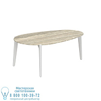 СТОЛИК TEA TIME 100X60CM H40 БЕЛЫЙ КЕРАМИЧЕСКИЙ ТРАВЕРТИН Royal Botania