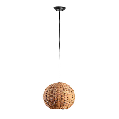 65134-74 Faro HAKA Black/rattan pendant lamp ø300 потолочный светильник черный