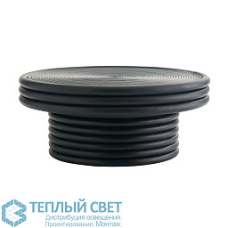 5697 Arteriors Omega круглый журнальный столик из тёмного металла с рельефной поверхностью