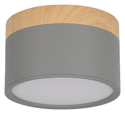 10162 Grey Loft It Grape потолочный светильник с деревянным основанием и серым плафоном