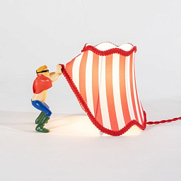SE15075 Seletti CIRCUS настольный абажур с красно-белыми полосами и декоративными элементами