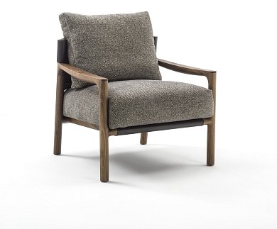 Кресло Vera Porada с кожаной спинкой VERA-L0N0AC-A25AF-IKAT-L1575-14