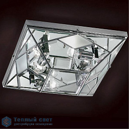 1029/4PL Cremasco Rilegato потолочный светильник с квадратным стеклянным плафоном и металлической окантовкой
